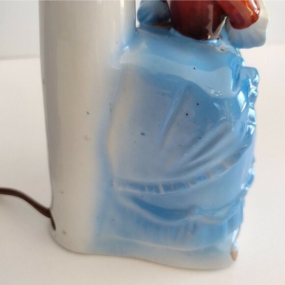 Vintage Pair Art Deco Sitzendorf German Porcelain Figurine Lamps Victorian Lady - Picture 12 of 12